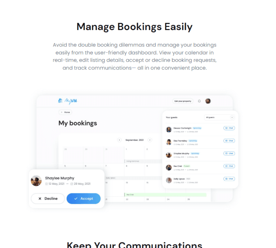 MyVn: bookings management