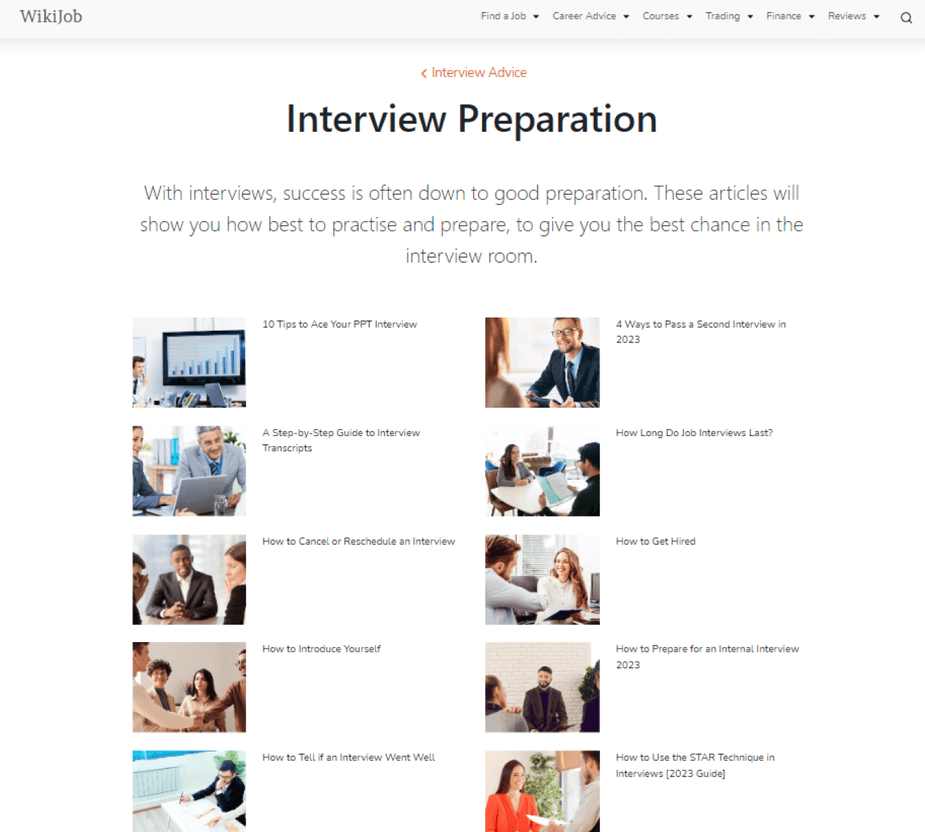 WikiJob: interview preparation