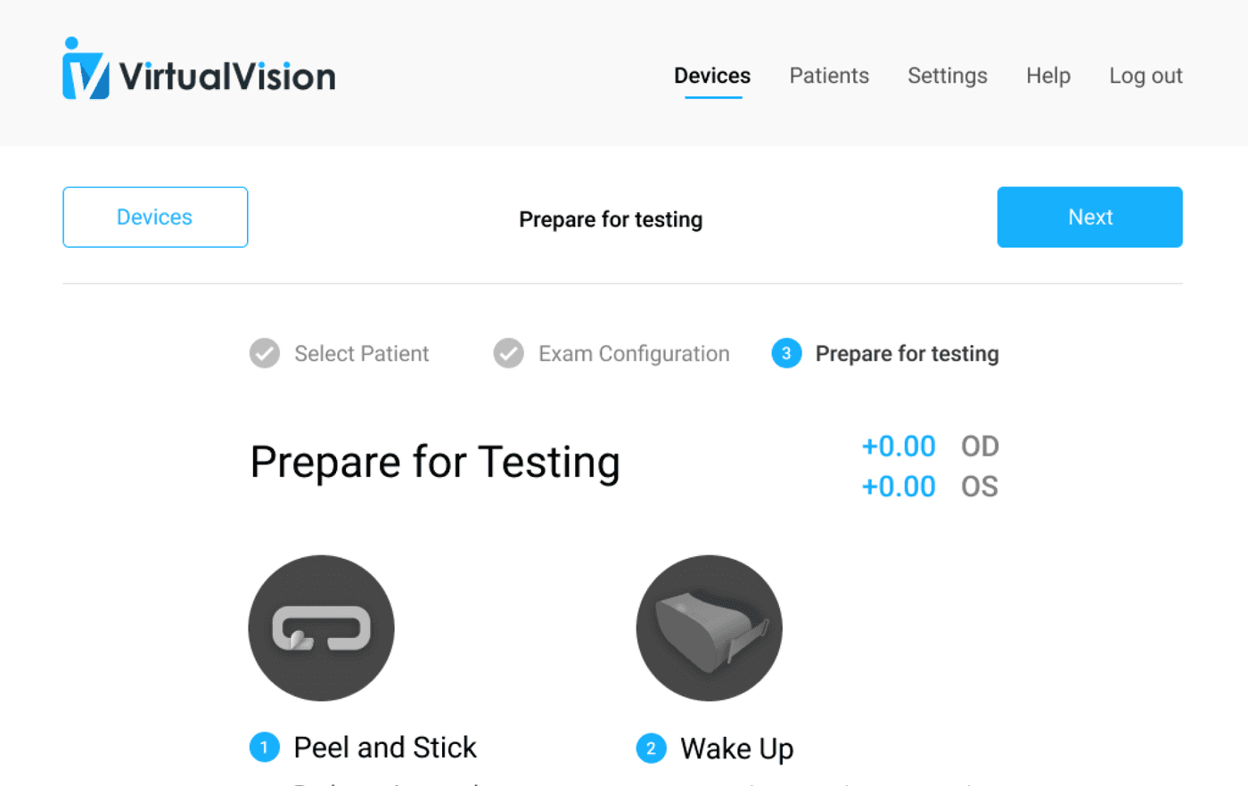 Virtual Vision: prepare for testing