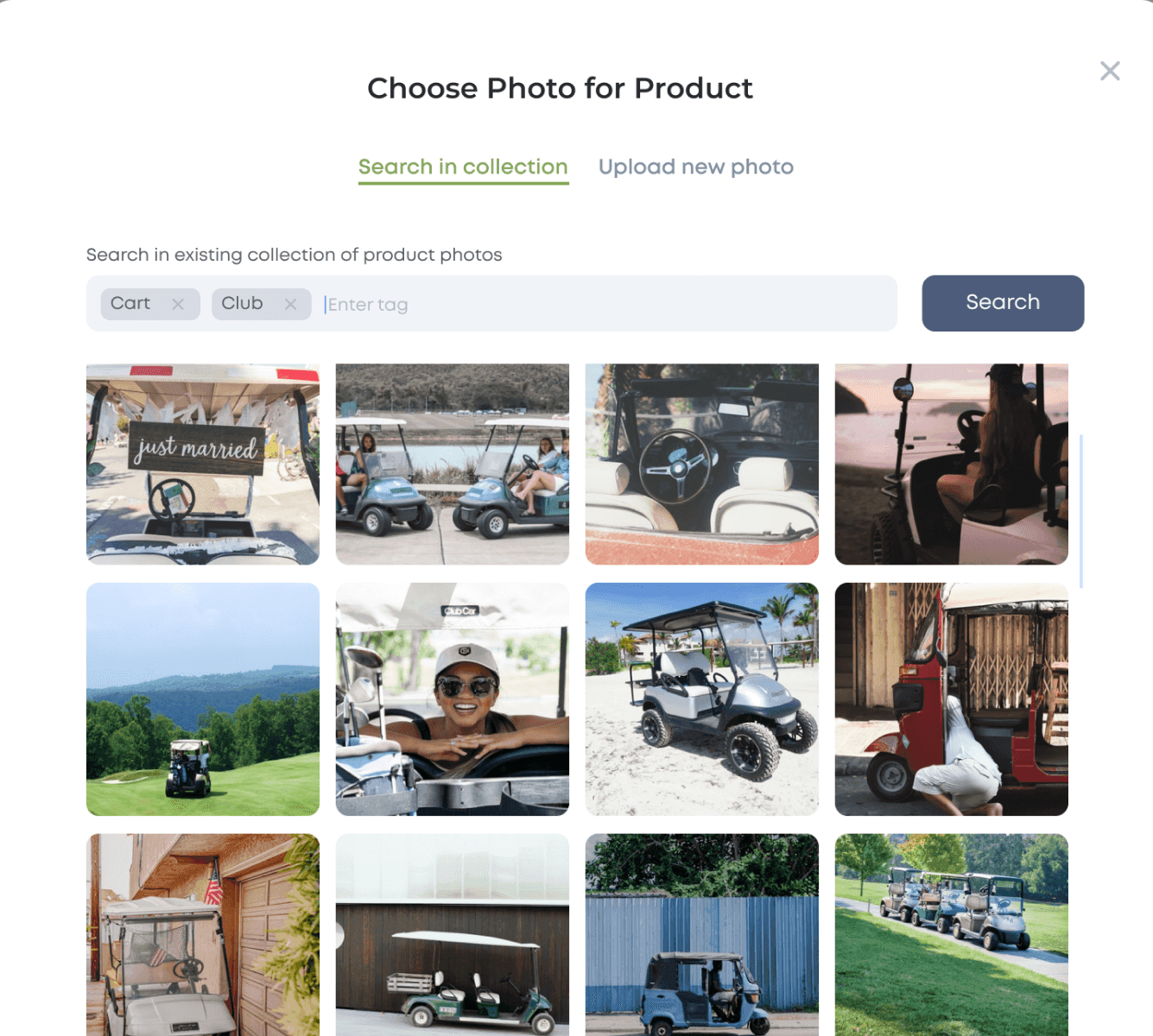 GolfMore: choose photo for product