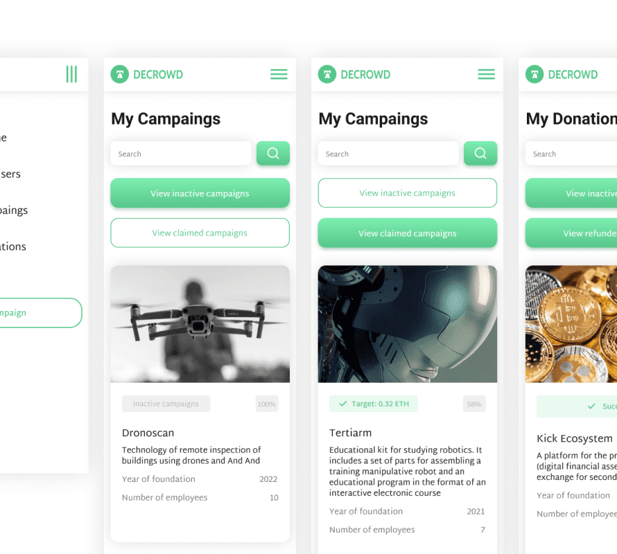 DeCrowd: mobile design