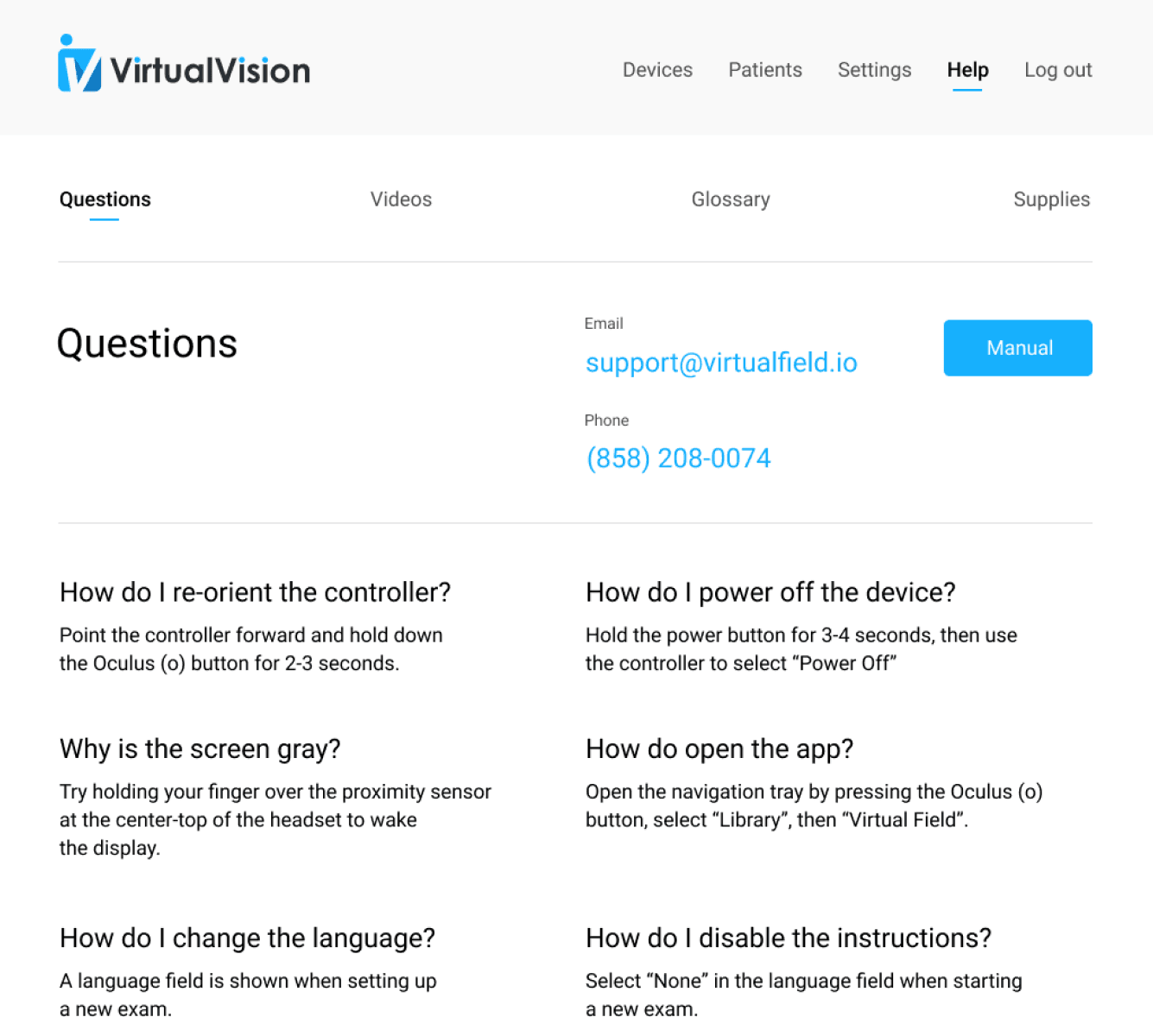 Virtual Vision: questions